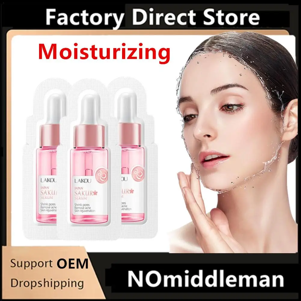 

3Pcs Moisturizing Sakura Face Seurm Essence Hyaluronic Acid Moisturizing Skin Nourishing Serum Skin Care 1ml Travel Size Hot