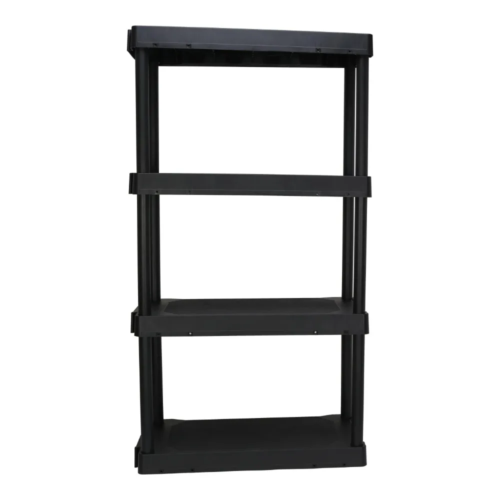 

14D x 21.75W x 47.6H 4 Shelf Plastic Garage Storage Shelves, Black, Adult