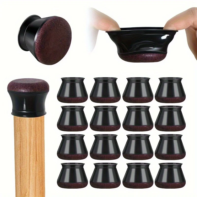 4pcs Chair Leg Floor Protector Chair Leg Caps Covers Chair Sliders Floor Protector Rubber Chair Leg Protectors for Hardwood