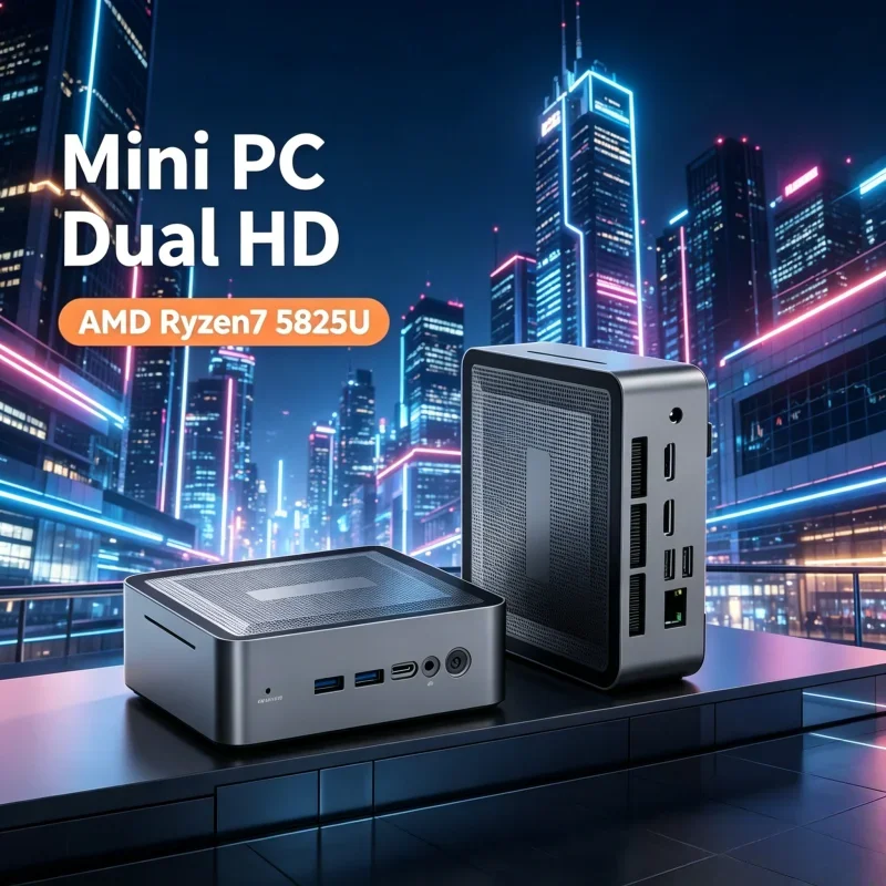 

Dual Storage M.2 SSD+HDD Blithe U58 Mini PC Ryzen7 5825U 2×DDR4 3200MHz WiFi6 BT5.2 Win11 Pro Corporate Light Gaming Desktop