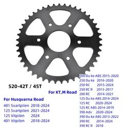 520-42T/45T Rear Sprocket for KT/M 125RC 200RC 250RC 390RC 125 200 250 390 Du/ke ABS RC R ADV Husqvarna 401 Svartpilen Vitpilen