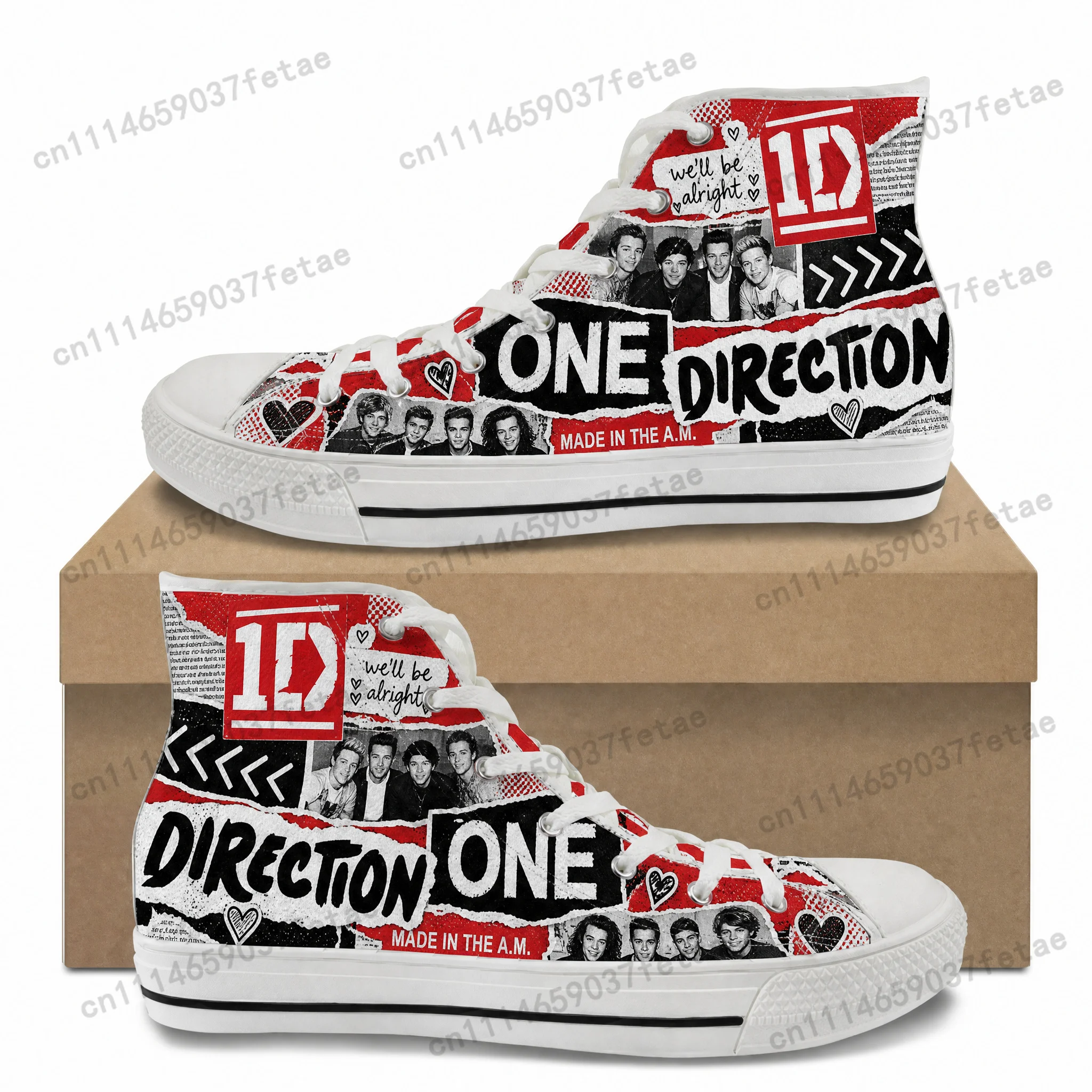 One Direction Mens Womens shoes Flats Sneakers Sports Running Shoes High Quality Sneaker Lace Up Mesh Footwear custom made Shoe