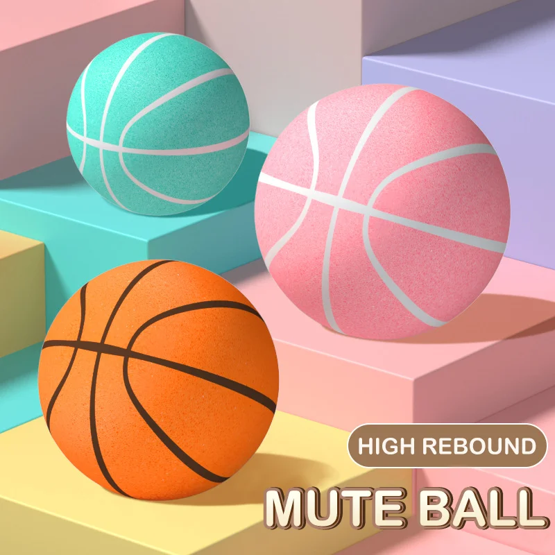 Palla da basket silenziosa in PU ecologica, racchetta silenziosa per famiglie, allenamento silenzioso per interni, palla da basket silenziosa per bambini