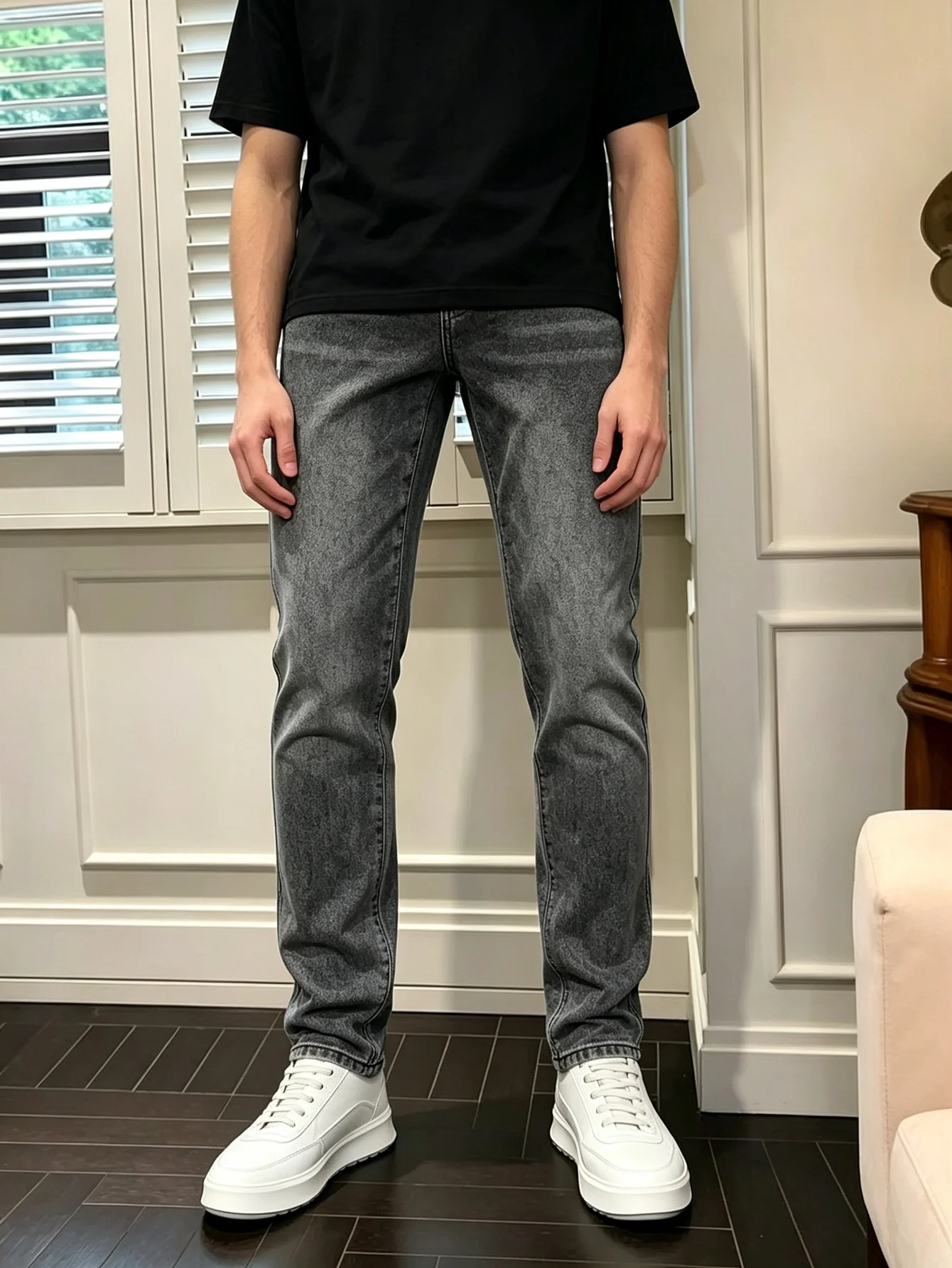 Mens Skinny Denim Pants Y2K Trend American Street Style Washed Jeans Practical Gift For Husband Or Lover