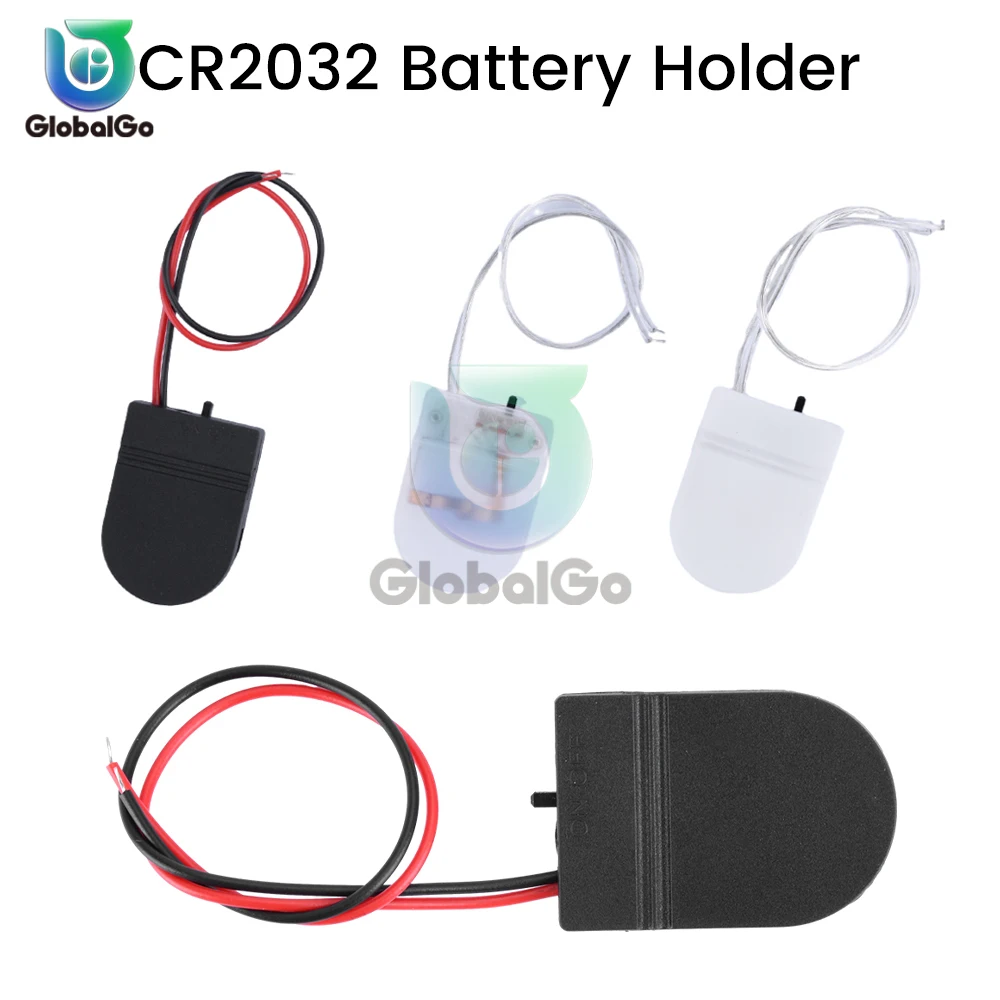 CR2032ปุ่มเหรียญเซลล์แบตเตอรี่ซ็อกเก็ตที่ใส่เคสคุณภาพสูง DIY กล่องเก็บแบตเตอรี่พร้อมสวิตช์เปิด-ปิด3โวลต์