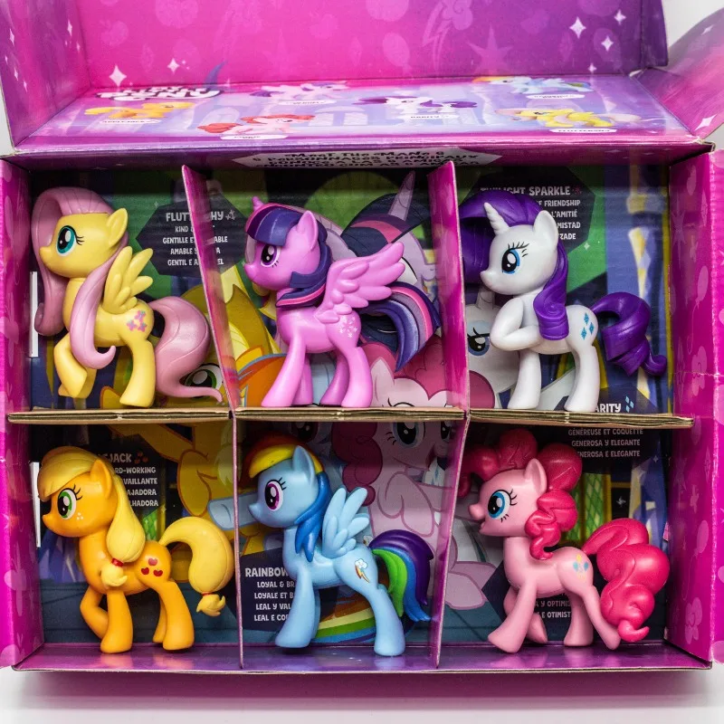 Hasbro My Little Pony Twilight Sparkle Rainbow Dash Rarity Mane Six/M6 Character E1970 Action Figures Gifts for Girls