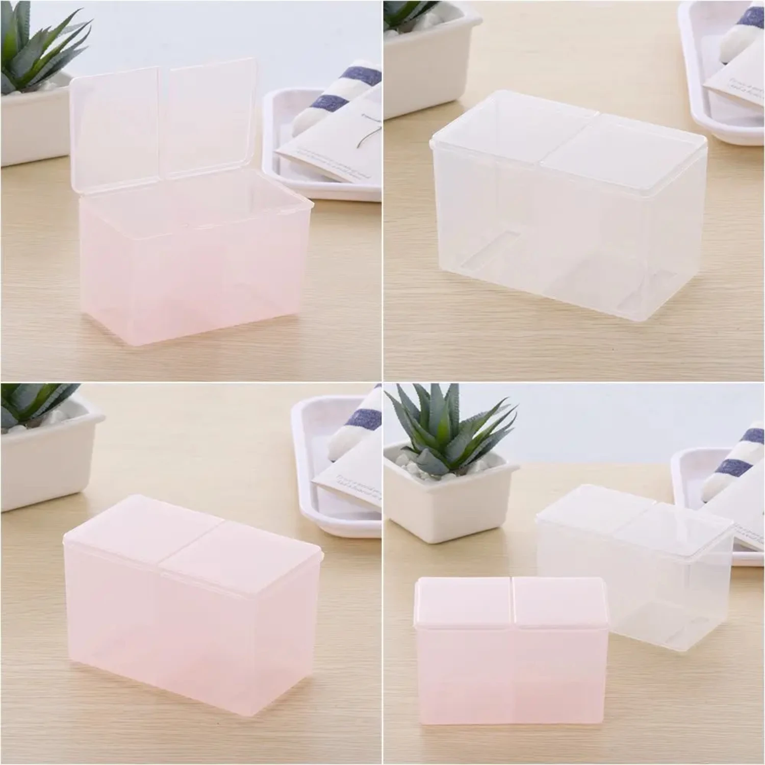 

Clear Cotton Swab Organizer Holder Cotton Pad Box Transparent Remover Paper Makeup Desktop Tool Jewelry Case Container