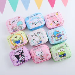 Sanrio Pochacco Cinnamoroll Sanitary Napkin Zipper Bag Coin Purse Anime Girl Student Portable Storage Canvas Cloth Wallet Gift