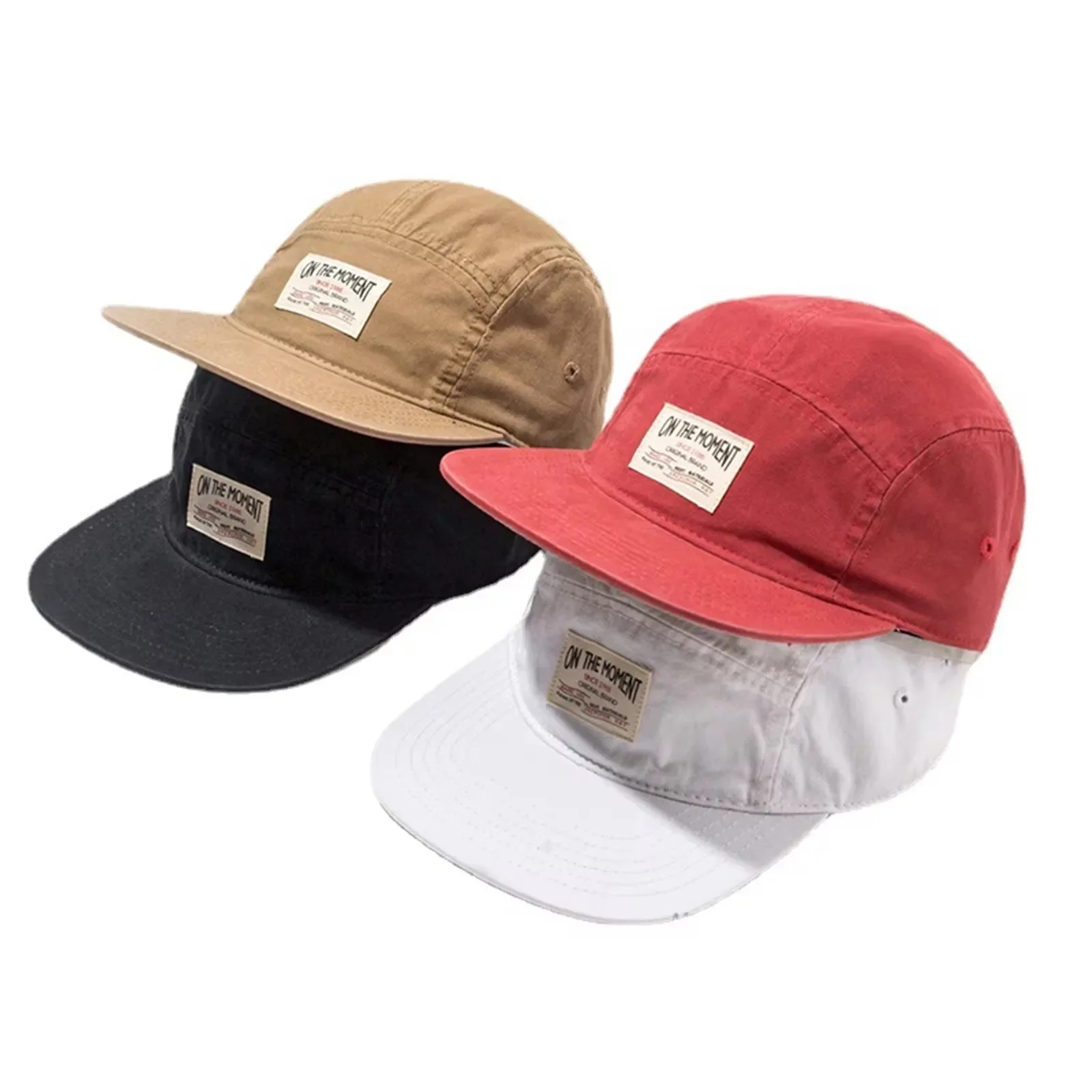 New ON THE MOMENT Cotton 5 Panel Baseball Cap Snapback Caps Bone Gorras Hombre Originales Hip Hop Hats For Men Women Adjustable