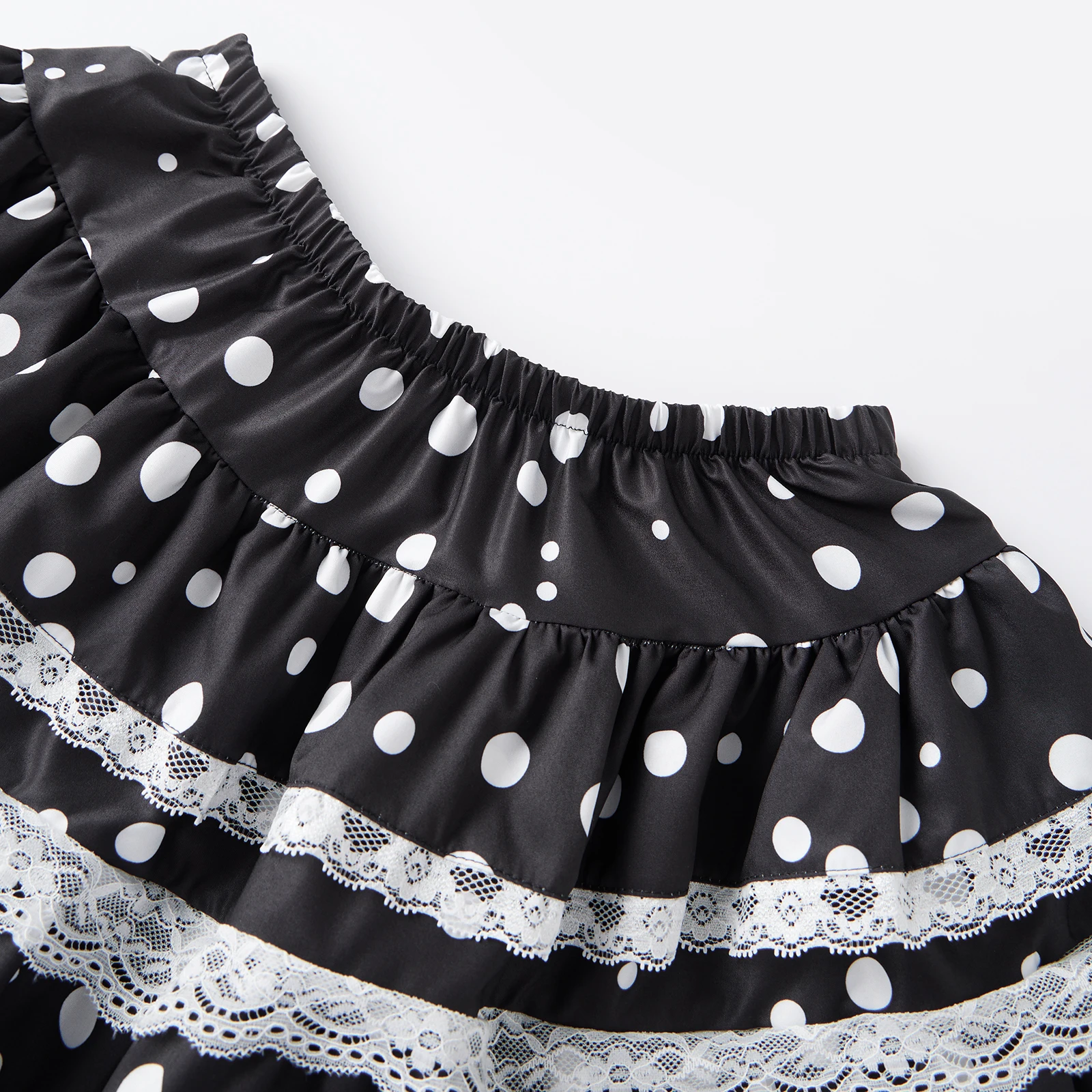 Frauen Minirock Sommer Spitzenbesatz geschichteter Rüschenrock japanische Lolita Gothic Y2K ästhetische Kleidung – Detail 11