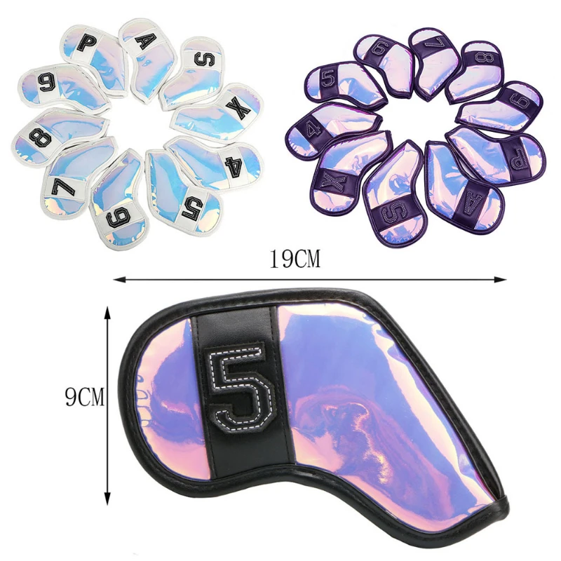 

"Laser Chrome Iron Covers - Premium TPU Golf Club Protectors (6-Pack w/ Velcro)"