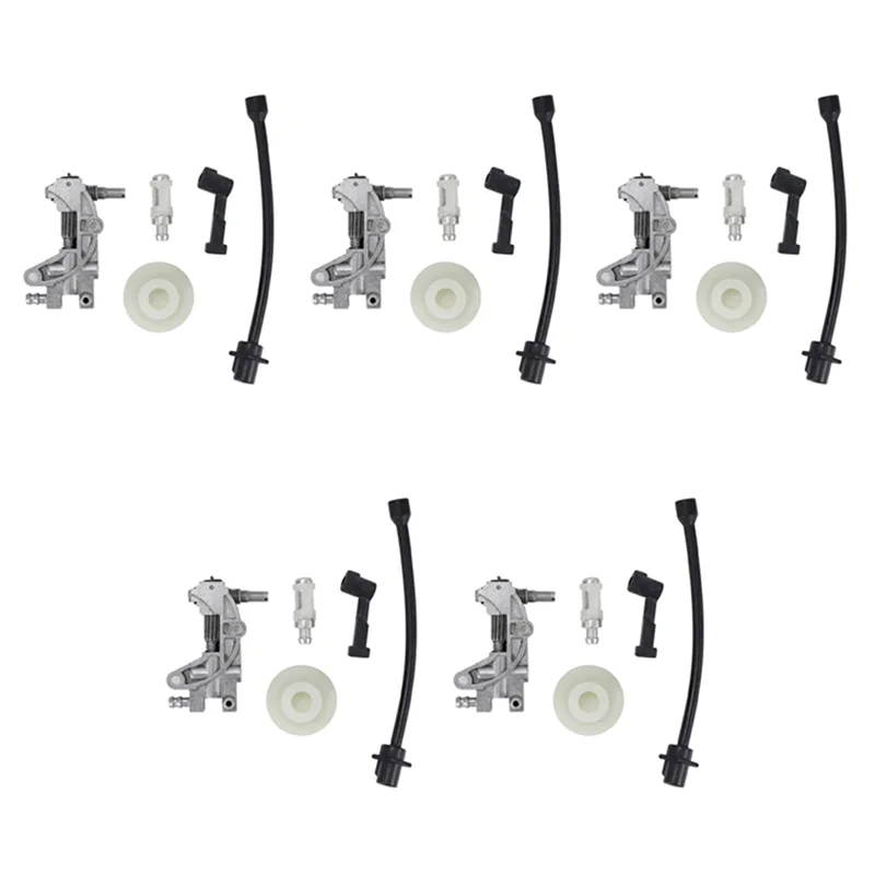 AB47-25Pcs pompe à huile filtre tuyau tuyau ligne buse d'huile Kit de Turbine pour 4500 5200 5800 45CC 52CC 58CC tronçonneuse de rechange
