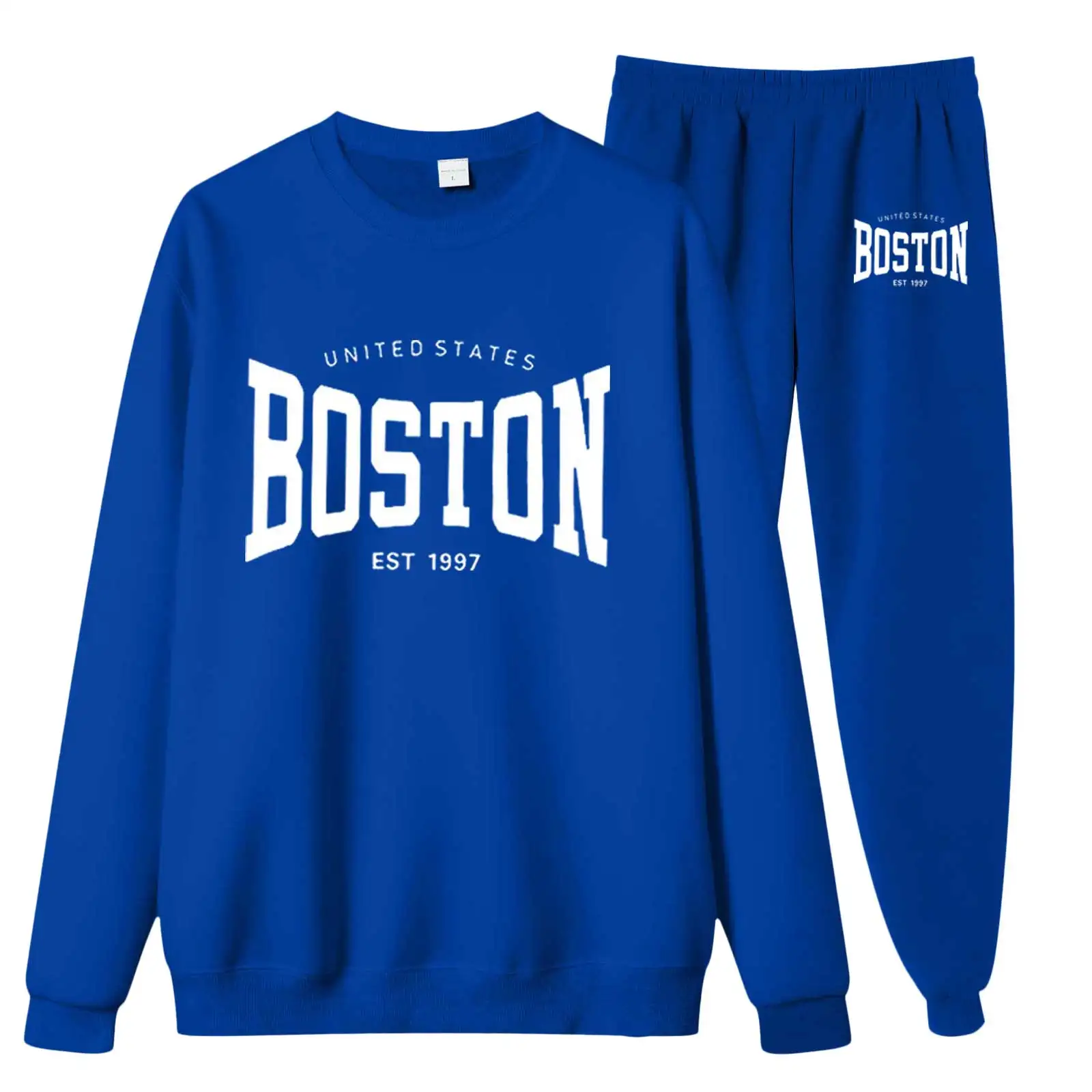 

Tuxedo Costume for Men Men's Letter Printed Multicolor Casual Round Neck Sweatshirt With Cuffs And h Pants Suit for Men Tan