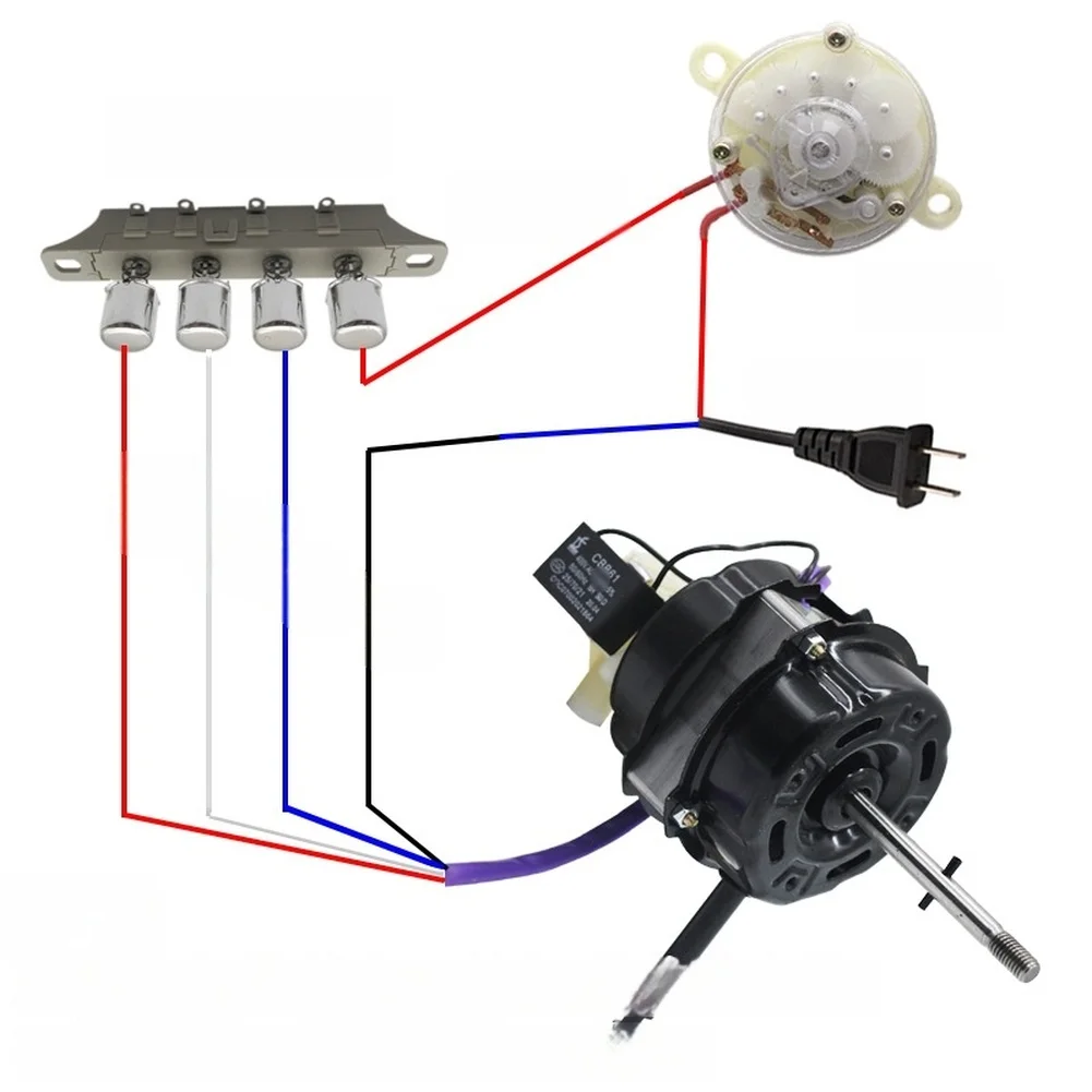 Electric Fan Motor 16 Inch Copper Wire Fan Motor 220V Dual Ball Bearing High-Speed Motor For  Table Fan Floor Fan Motor