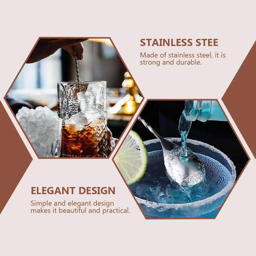 

2 шт. элегантная барная ложка из нержавеющей стали, устойчивая к ржавчине, уникальный дизайн для домашнего бара, кафе, магазина чая с молоком, смешивание коктейлей