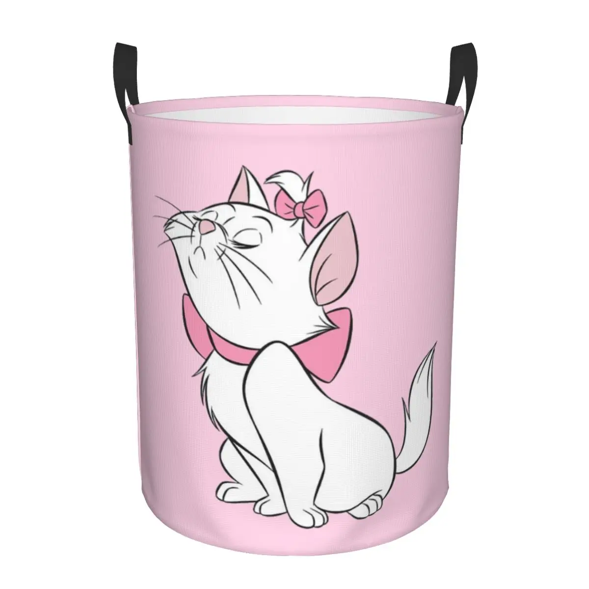 Custom Kitten Marie Cute Laundry Basket Foldable Large Capacity Clothing Storage Bin Girly Animal Baby Hamper