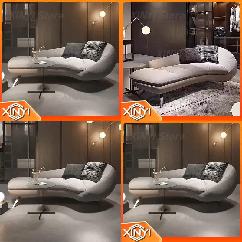 Curved Italian High-End Sofa for Living Room Bedroom Chaise Longue Beauty Couch Lazy Sofa Relaxing Chair Modern Sectional