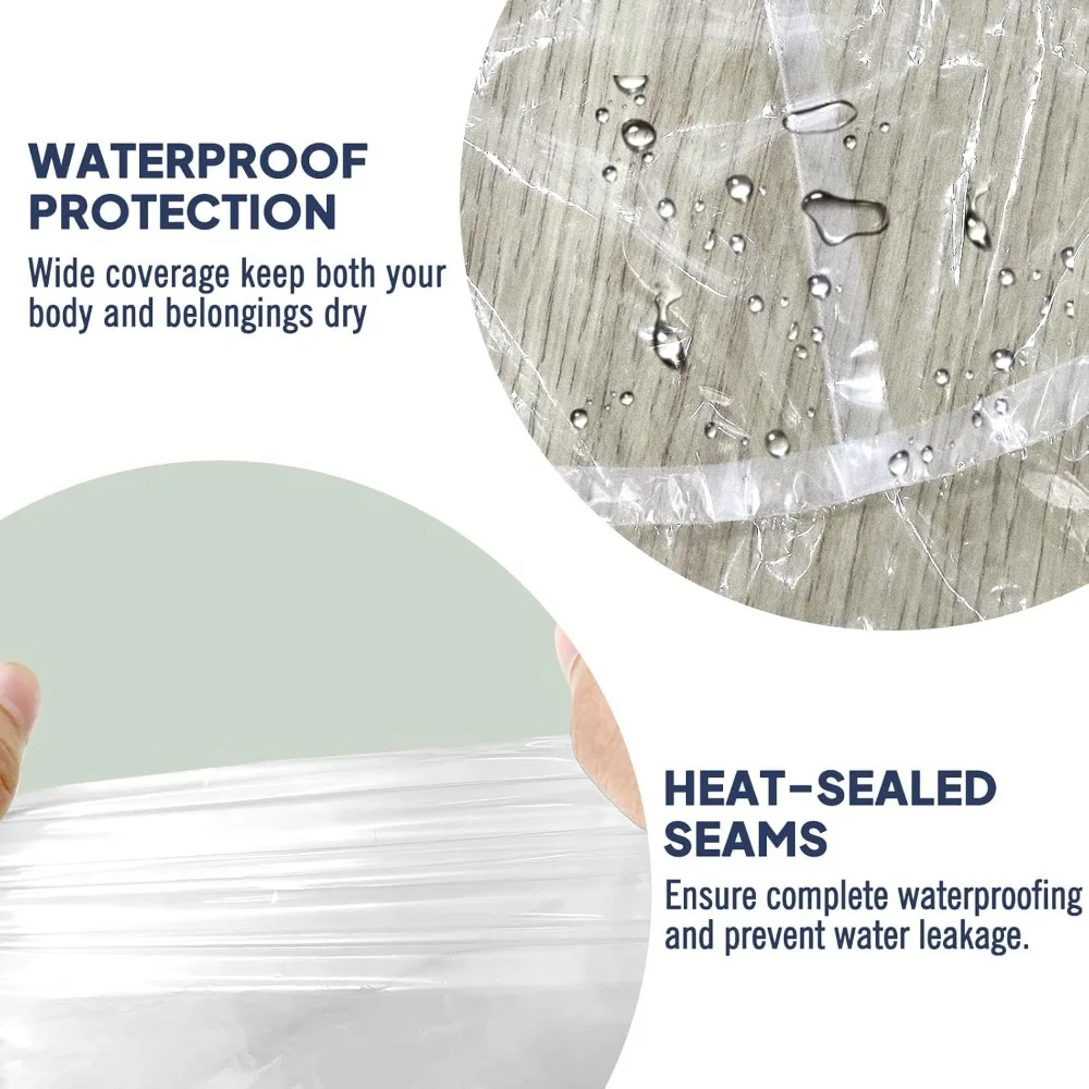 معطف مطر للاستعمال مرة واحدة من ANYOO للبالغين، معطف واق من المطر للطوارئ مقاوم للماء وخفيف الوزن وقابل للتعبئة للمناسبات الخارجية والمشي لمسافات طويلة والسفر