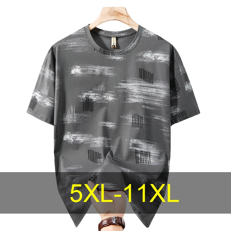 

10XL 11XL Plus Size T-shirt Men Summer Short Sleeve Tops Tees Male Fashion Casual Graffiti Tshirt Big Size 10XL