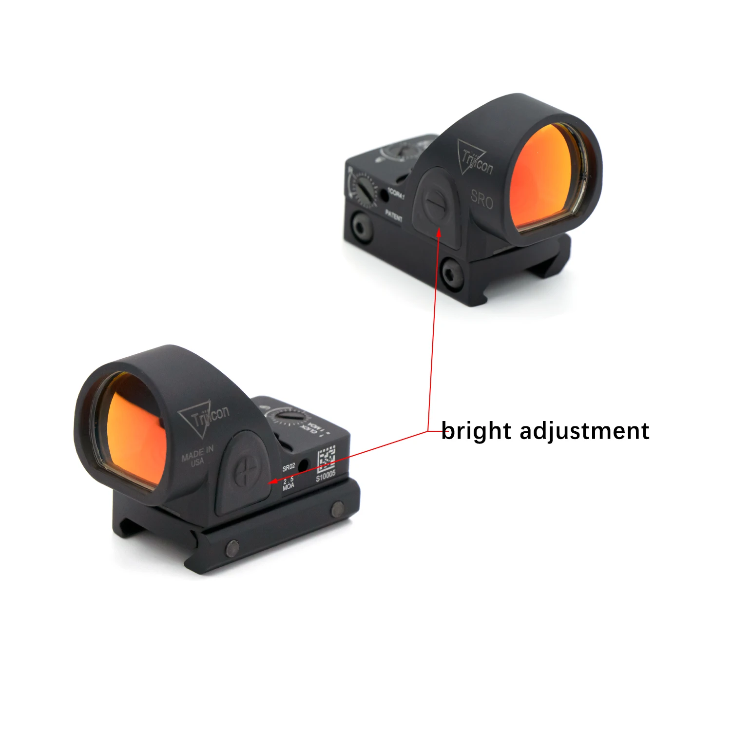 Imagem -06 - Trijicon Sro Red Dot Sight Scope Óptica Rmr Riflescope Fit 20 mm Rail Rifle Sight Apto para Caça Glock