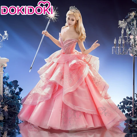 Костюм Глинды из фильма «Wicked», розовый, полиэстер, DokiDoki