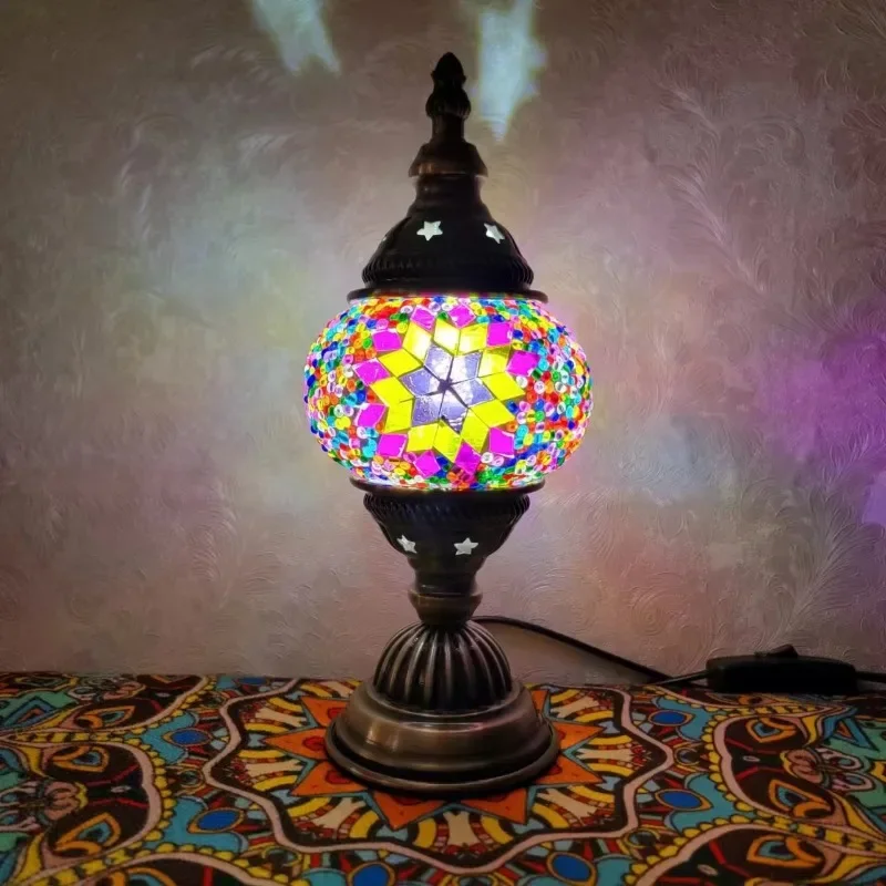 New Arrival Modern  Turkish Mosaic Glass Art LED Creative Handmade Gifts Kit Home Decoration Table Lamp