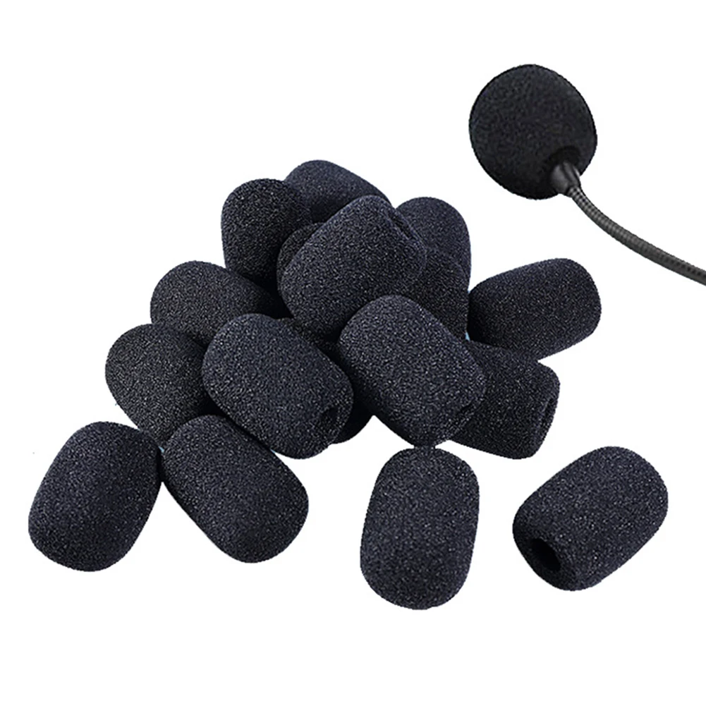 10Pcs Foam Mini Microphone Covers Mic Protector Replacement Headset Windshield Sponge Covers Microphone Cover for Meeting Mic