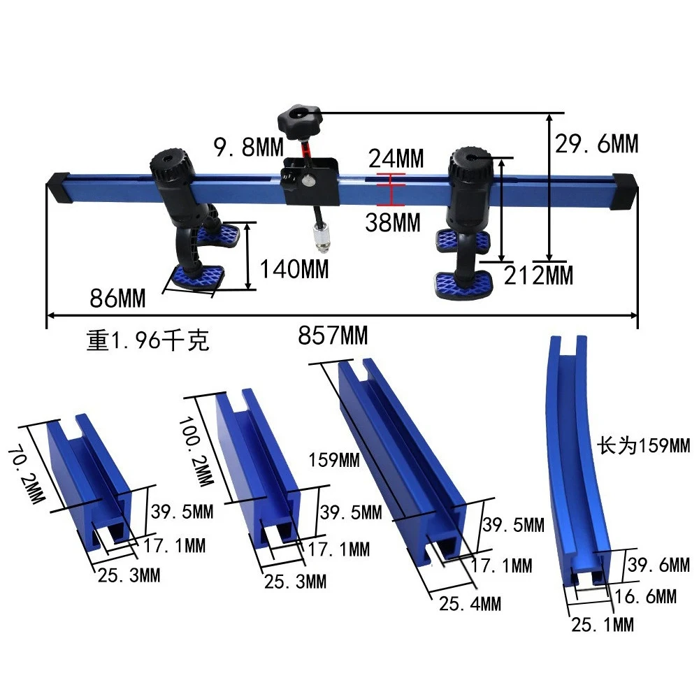 Car PDR Bridge Dent Puller Tool Kit Heavy‑Duty Aluminum Bridge Lifter With 4 Adapters For Paintless Hail Damage Repair 6 Car PDR Bridge Dent Puller Tool Kit Heavy‑Duty Aluminum Bridge Lifter With 4 Adapters For Paintless Hail Damage Repair 6