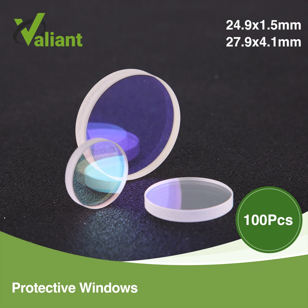 100pcs Protective Windows 27.9*4.1mm Factory Supply Laser Equipment Parts optical Lens 24.9x1.5mm Laser Parts for raytools bodor