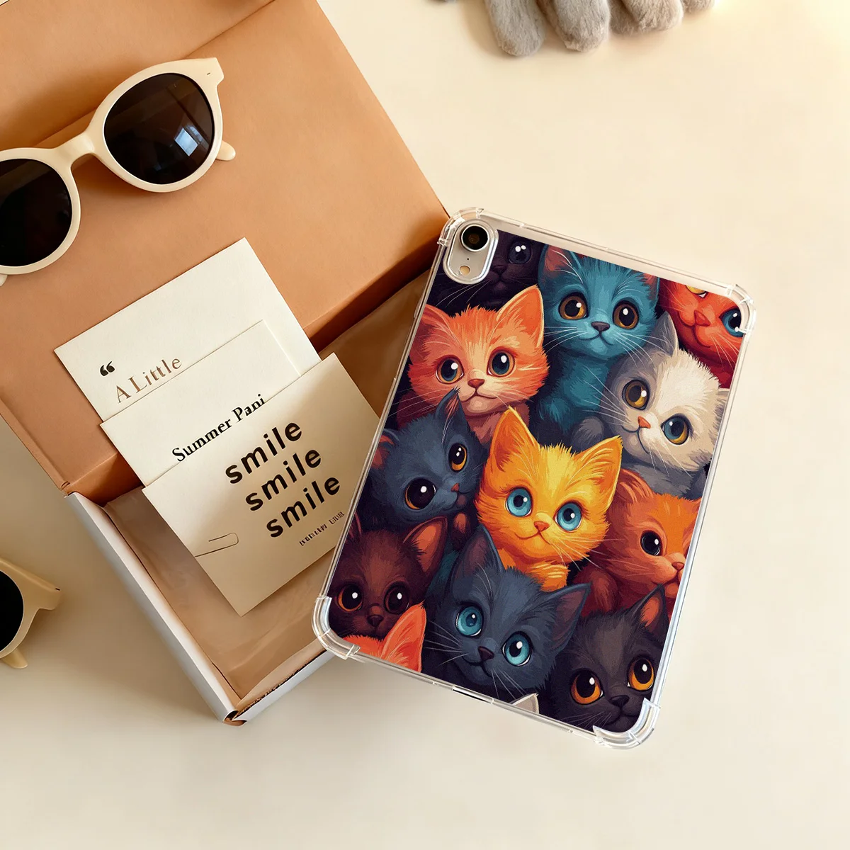 Чехол с милыми мультяшными котиками для iPad 11 10.9 6 5 10.2 4 3 2 iPad Pro 12.9 13 11 дюймов 9.7 Air 13 11 2 1 Mini 7 6 5 4 3 2 Cover Funda
