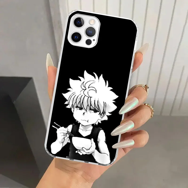 Black White Hunter HXH Phone Case for Iphone 16 15 14 13 12 Mini 11 Pro Max 16E X XS XR 7 Plus 8 SE 2020 Soft Funda Print Shell view 6