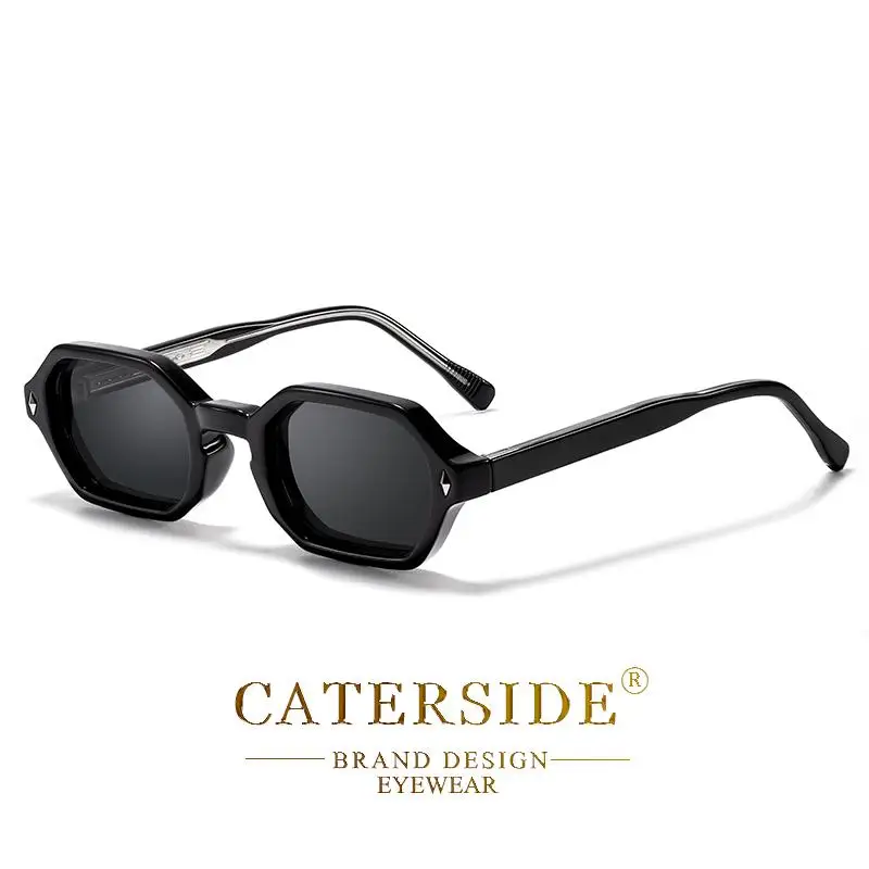 CATERSIDE Polygon-Sonnenbrille, modische Herren-Sonnenbrille mit kleinem Rahmen und Farbverlaufsgläsern für Sommer-Strandpartys, ideale Wahl für Geschenke – Detail 13