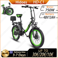 HD-C1 E-bike 750W Powreful Motor 48V13AH Removable Lithium Battery Folding Aldult Electric Bike 20-In Tire City Electric Bicycle