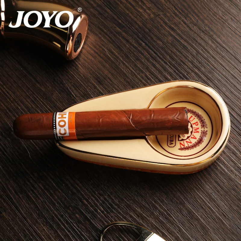 

JOYO Cigar Ceramics Ashtray Smokers Outdoor Home Office Decoration Useful Anti-slip Portable Travel Ashtray Smoking Lover's Gift