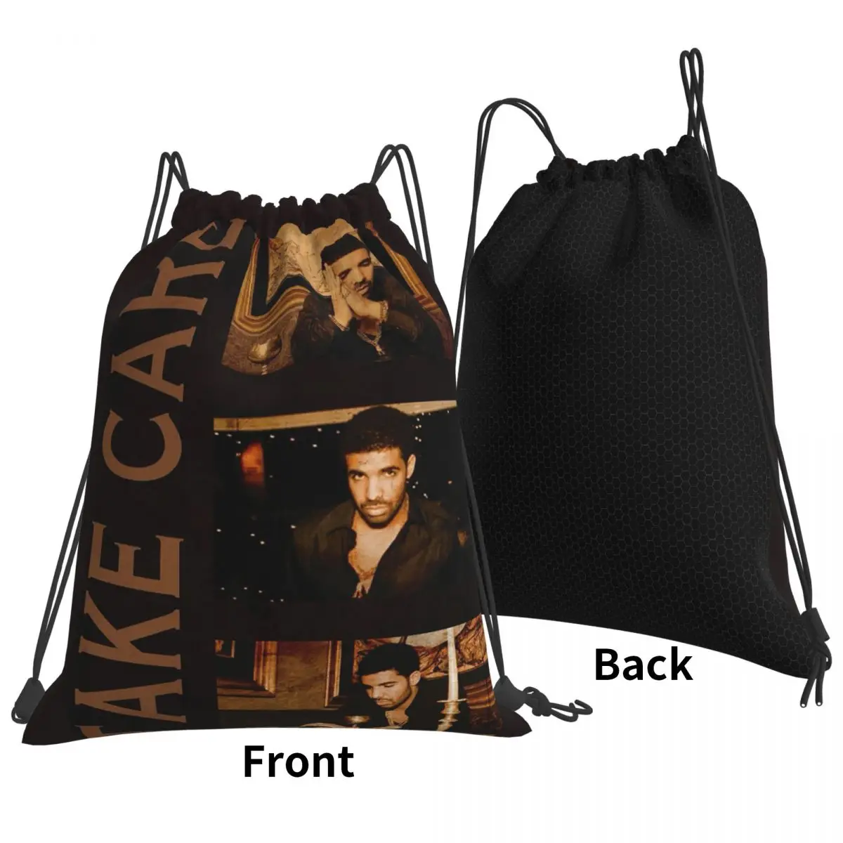Hip Hop Rapper Drake Take Care Album Backpacks Multi-function Drawstring Bags Storage Bag Book Bags for Travel Students