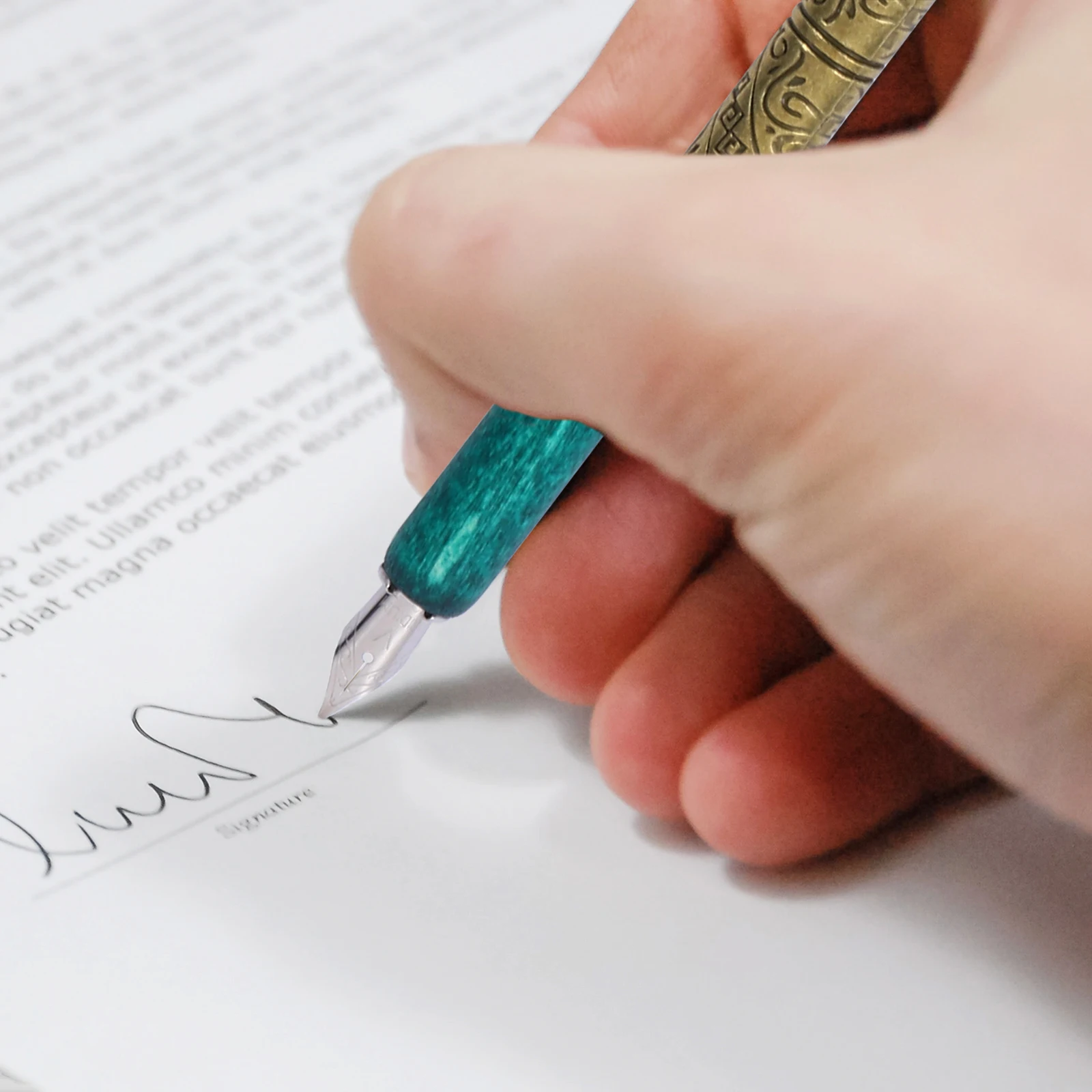 ชุดปากกาจุ่มหมึก 1 ชุด ด้ามไม้ ลายเส้นเรียบลื่น ปากกาสำหรับเขียนลายมือ ศิลปะ การเขียน การวาดภาพ ของขวัญ ปากกาสำหรับเขียนลายมือ