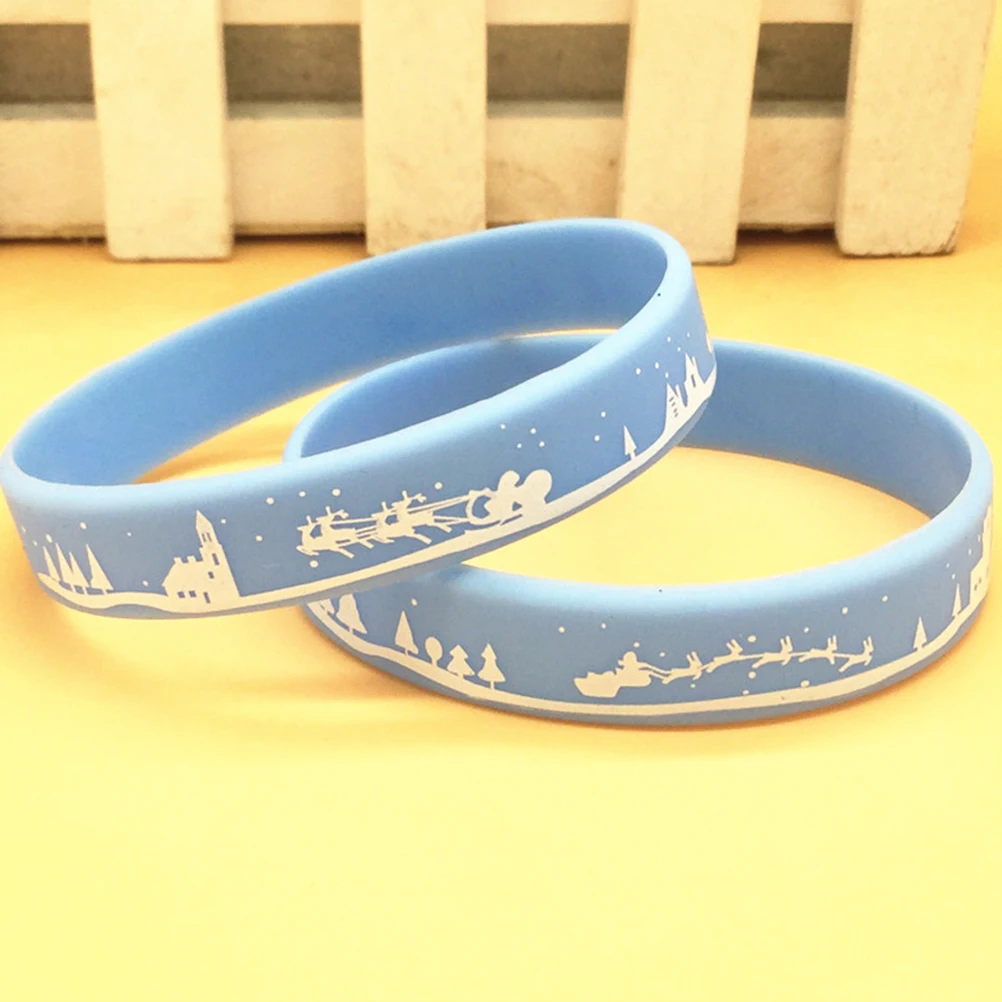 

5 Pcs Christmas Party Favors Bracelet Wrist Band Gift Wristband Silicone Straps