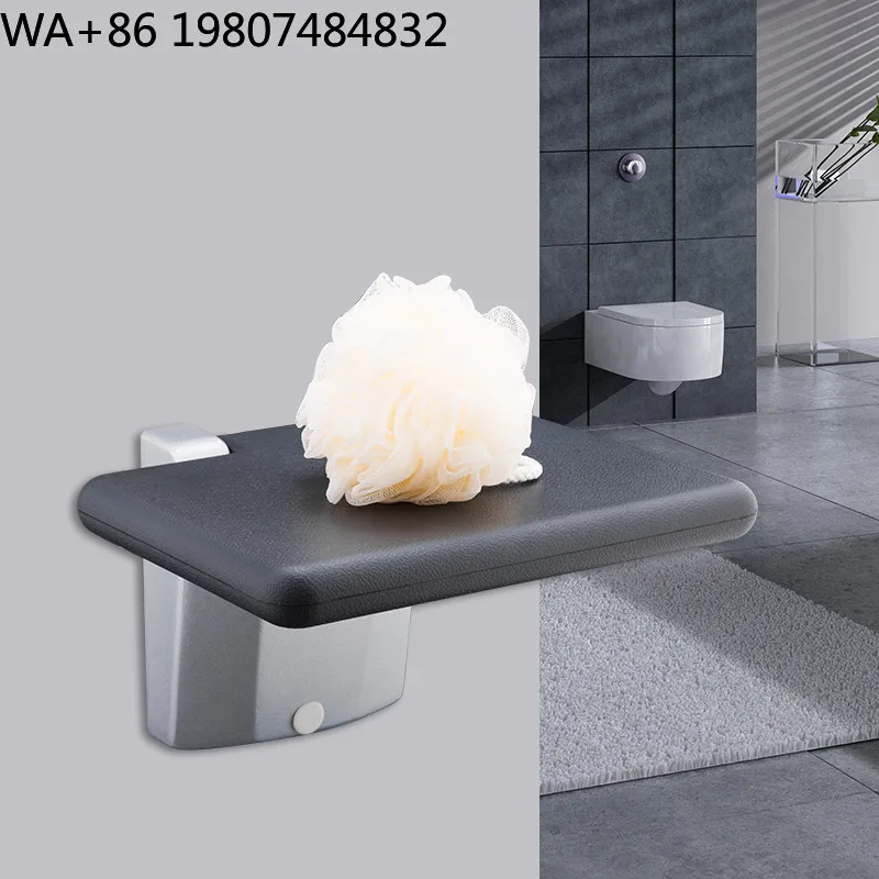 Minimalist Wall Fold Down Shower Bench Waterproof Anti-slip Compact Bath Stool Custom Wholesale Hotel Guest Elder Bathroom Seat