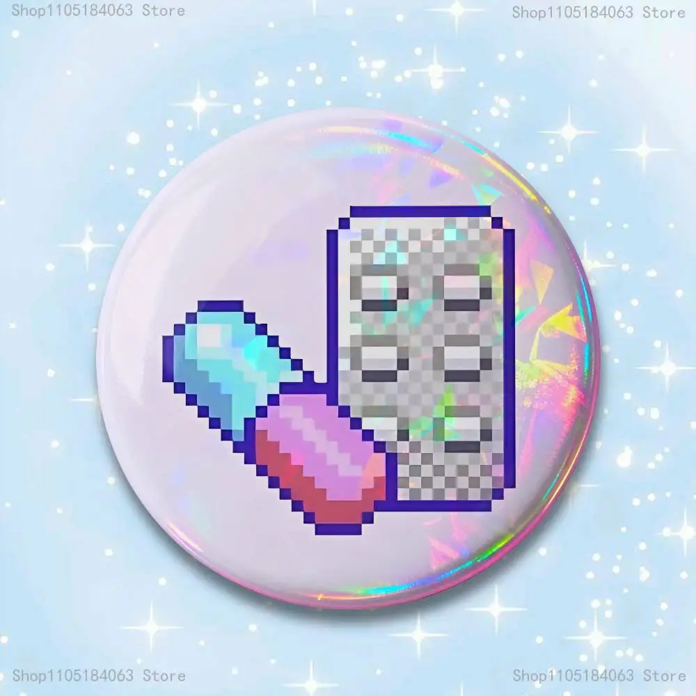 Needy Streamer Overload Abzeichen 25 32 44 58 75 mm runde Cosplay Pin Bag Decor Fans sammeln Freunde Geschenke Brosche Souvenir