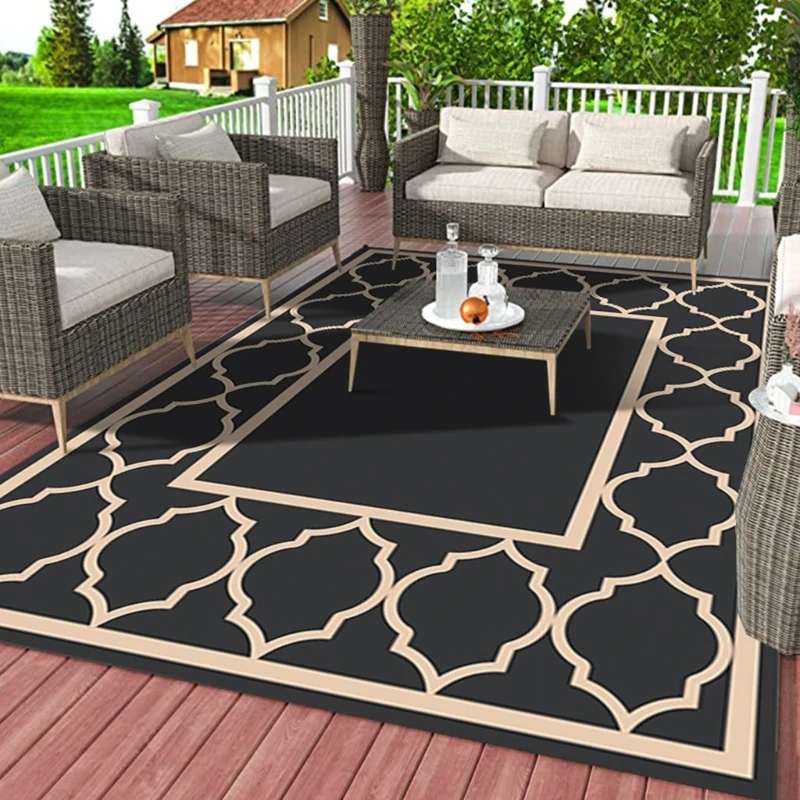 

4X7B Washable Picnics Blanket Durability Sun Resistant Area Rug for Outdoor Use in Patios Garden Balconys Pool 120x160cm