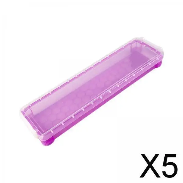 Caja de lápices de plástico, caja de lápices, pincel, pintura, almacenamiento, 5 unidades