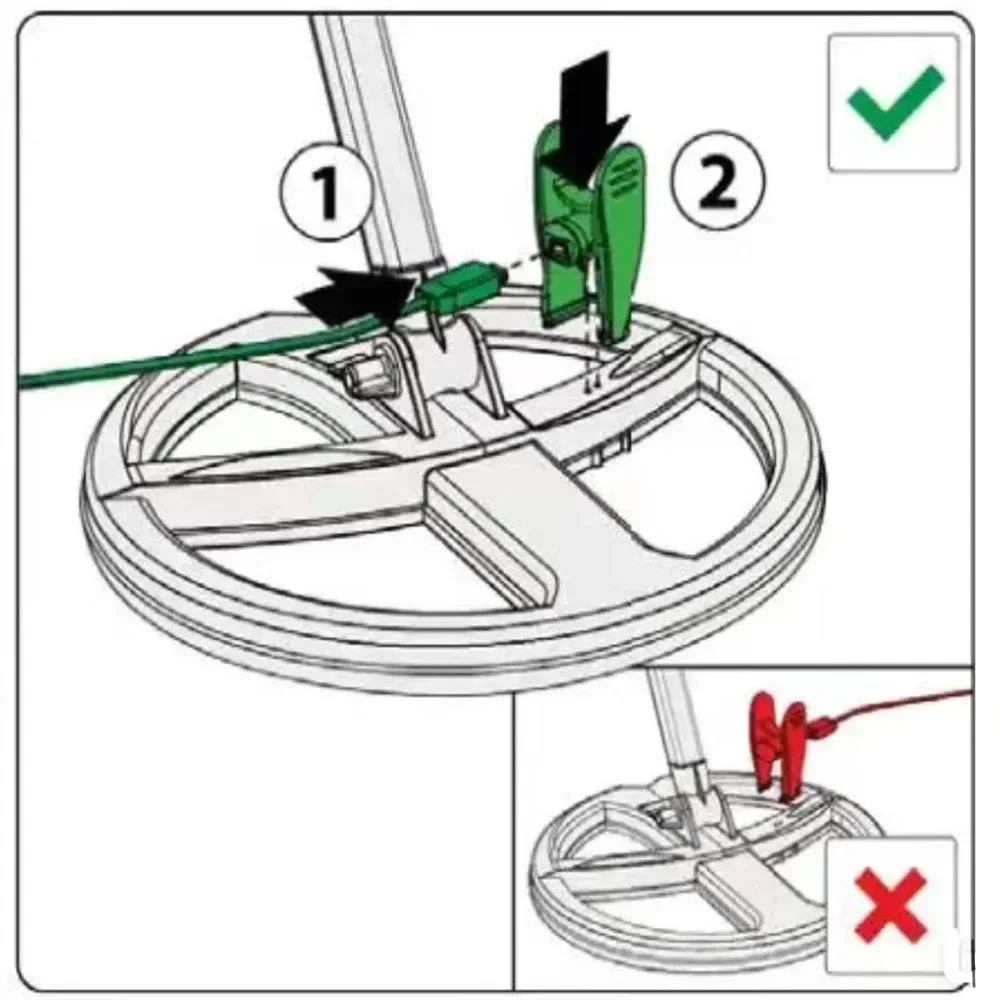 Pince chargeur pour détecteur de métaux XP, poignées en métal, Végétde recherche DEUS HF ORX (D0894)