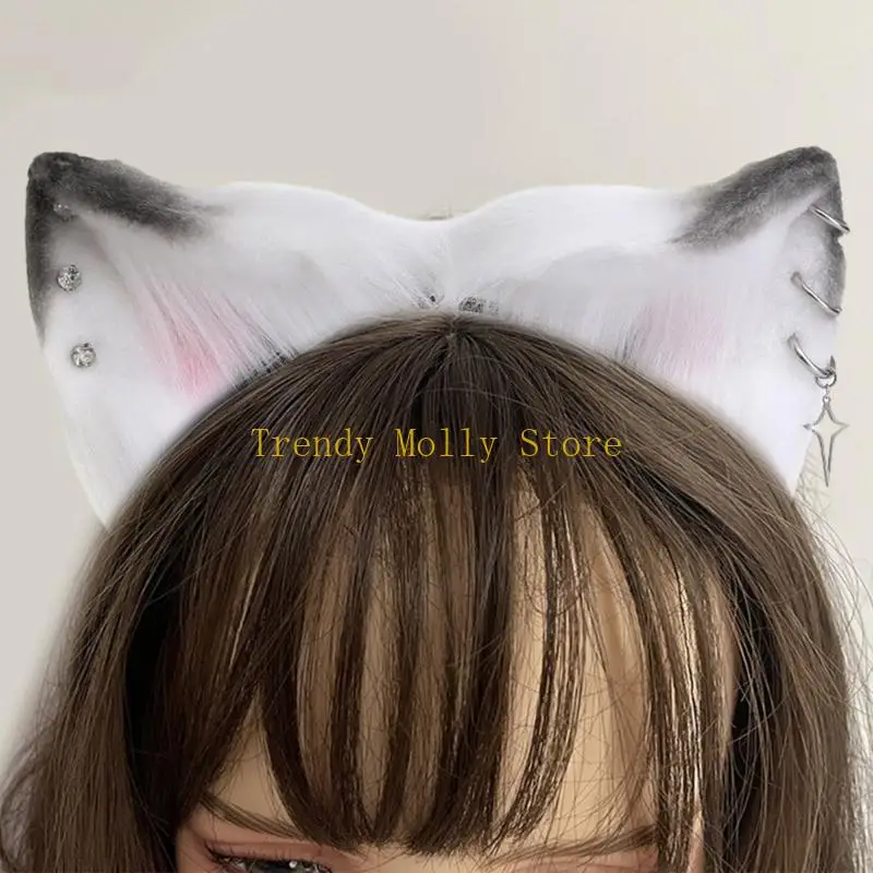 N5kb anime anime artesanal props gato orelhas halloween festo role bandeira na cabeça