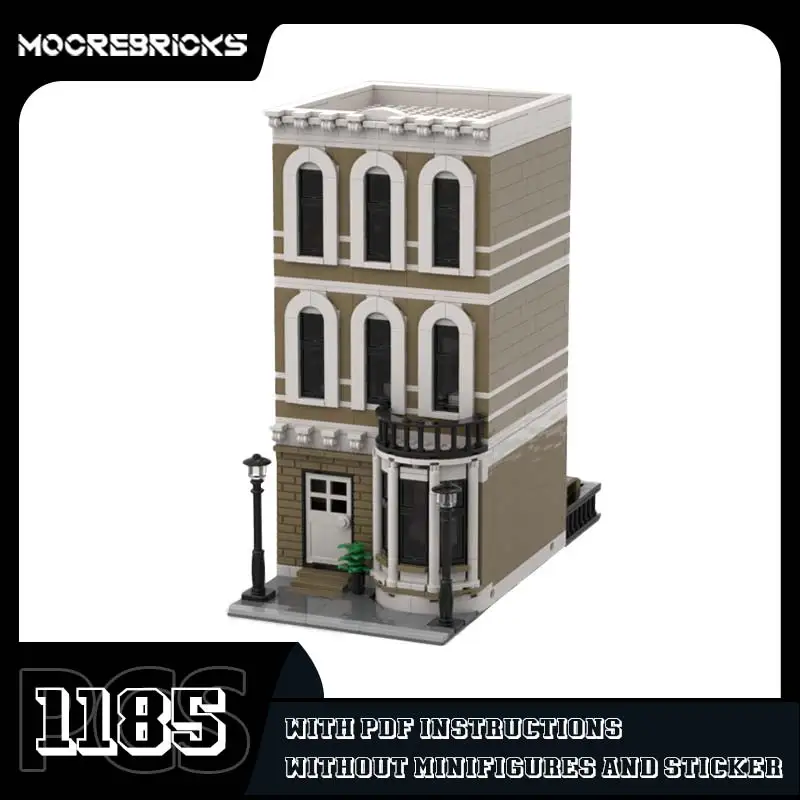 

Street View Corner The Little House MOC Building Blocks Modular Architecture Model Technology Bricks Toys Children's Puzzle Gift