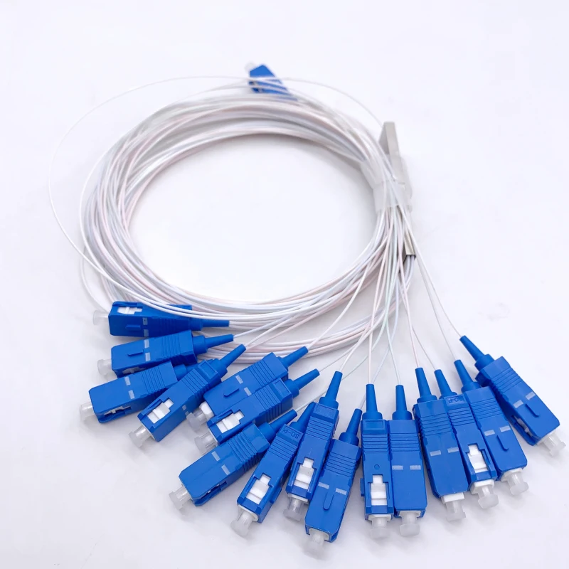 5-10pcs SC/UPC 1X16 PLC Splitter 0.9mm Steel Tube 1m FTTH Optical Fiber Connector SC UPC Fiber Optic Splitter 1*16 Free Shipping