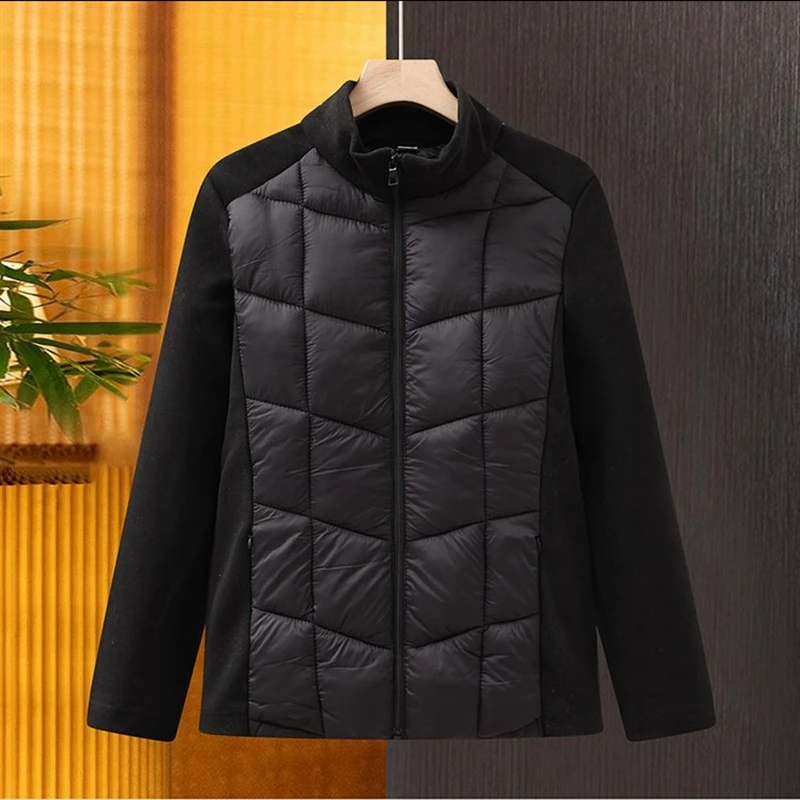 معاطف مبطنة بالقطن مبطنة من الصوف المرقعة خفيفة الوزن بسحاب وجيوب سترة رياضية للخريف والشتاء للنساء #5