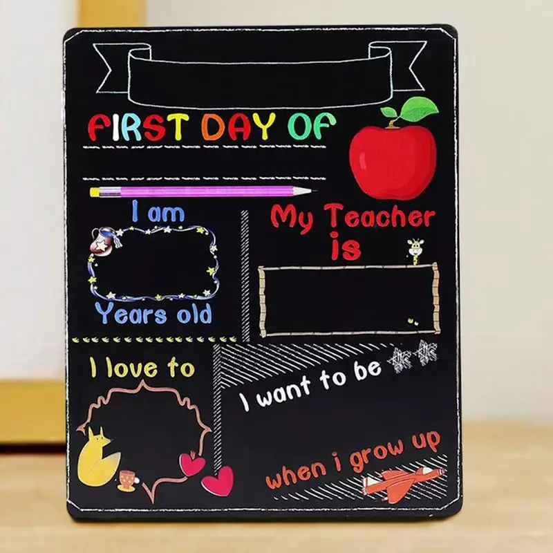Back To School Chalk Board Washable Chalkboard Signs Chalkboard Style Photo Prop Double-Sided First Day Of School Board Reusable