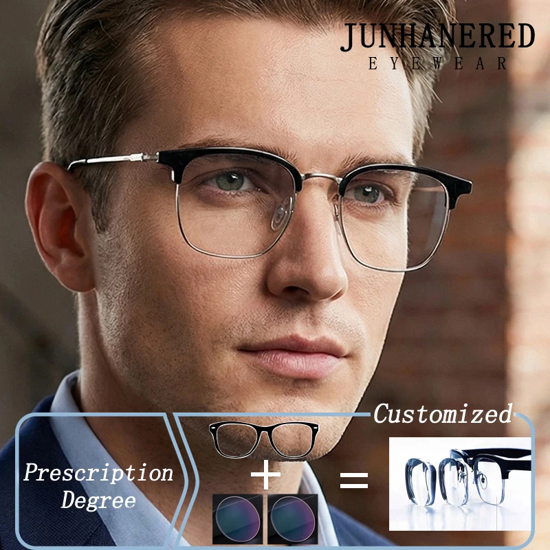 

Commercial Eyebrows Square Frame Prescription Glasses Photochromic Anti Blue Light Presbyopic Short Sight Astigmatism Eyewear