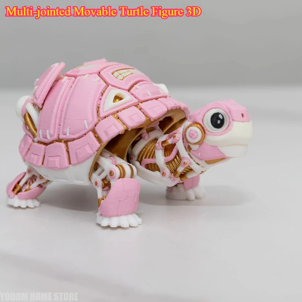 3D Printed Mechanical Turtle Multi-jointed Movable for Living Room Home Desk Decoration Crafts Figurines