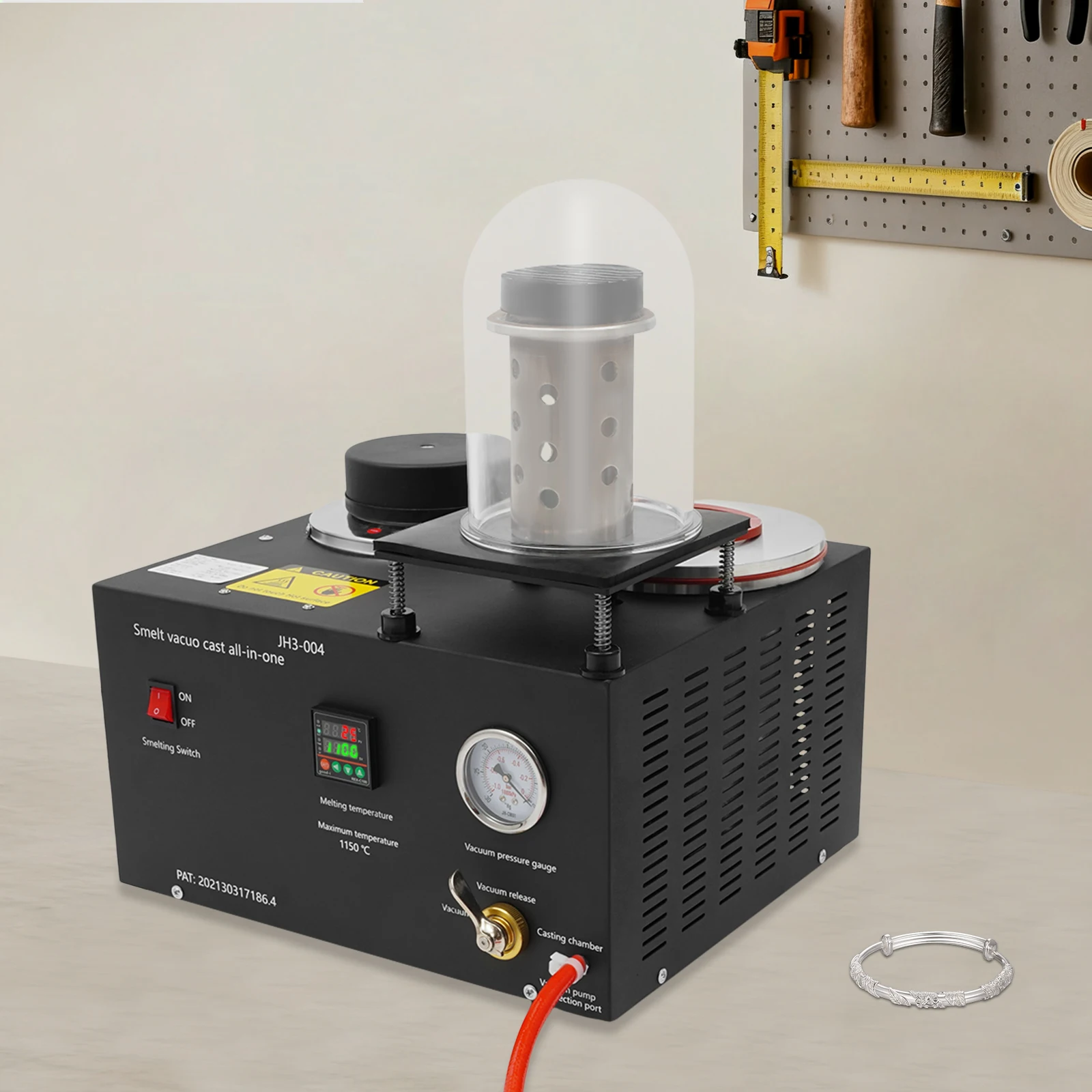 

Modern Freestanding 1500W Cast Vacuum and Melting Machine 4CFM 1/3HP Casting Machine 2kg Capacity for Jewelry